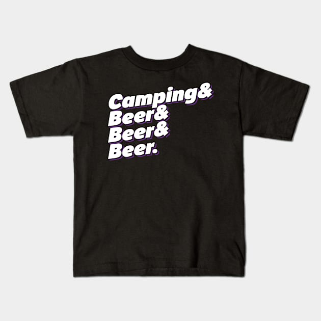 Camping & Beer Kids T-Shirt by thingsandthings